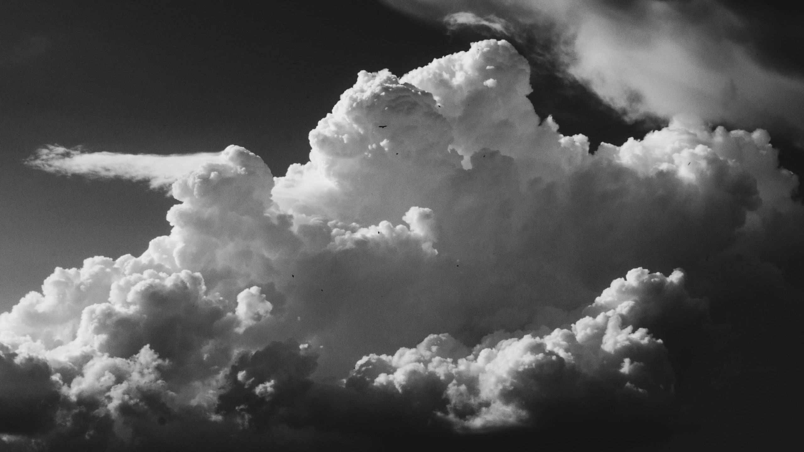 clouds black and white image