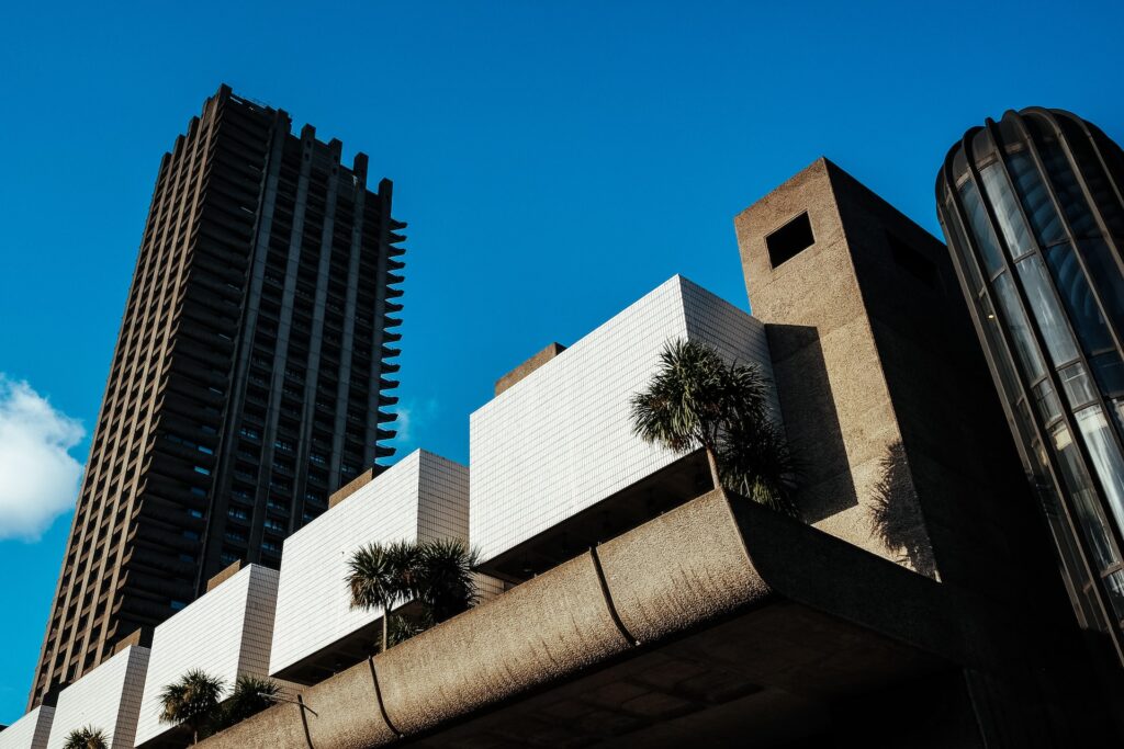 A view of part of the Barbican Centre in London, UK